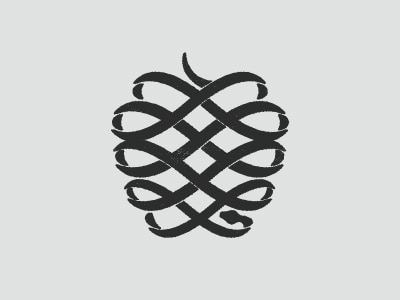 Mô hình-Thiết kế-Logo-hình trái táo-xoắn-đan