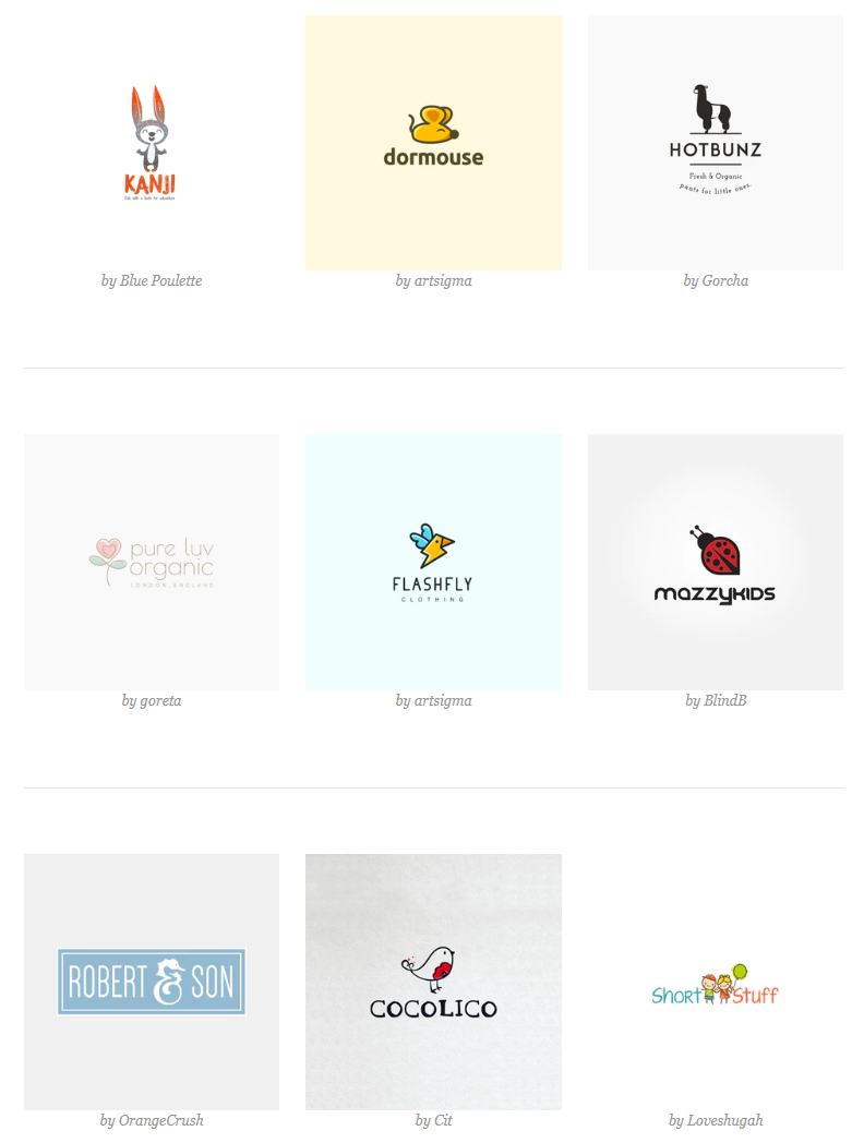 Mẫu biểu trưng thời trang cho trẻ em