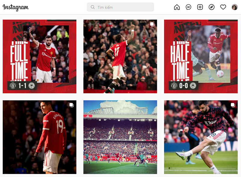 Ảnh về Manchester United trên Instagram