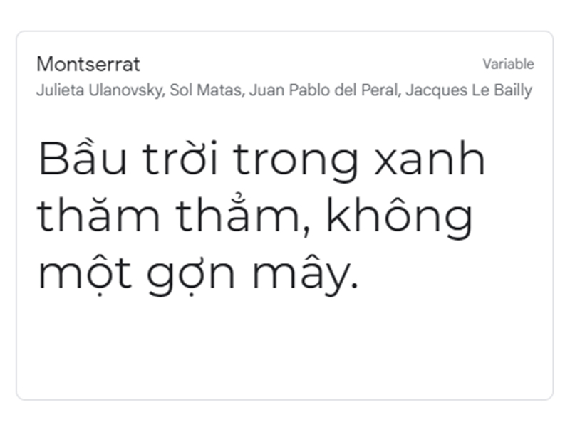 Font tiếng Việt đẹp - TOP 2 - Montserrat