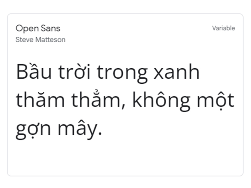 Font chữ đẹp tiếng việt - TOP 1 - Open Sans