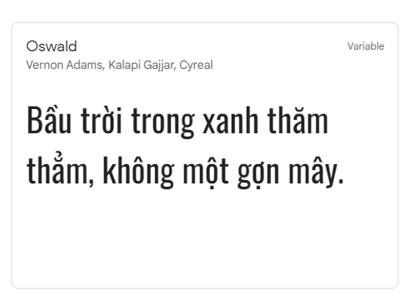 Font tiếng Việt đẹp - TOP 3 - Oswald