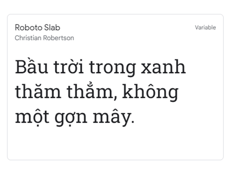 Font tiếng Việt đẹp - TOP 7 - Roboto Slab