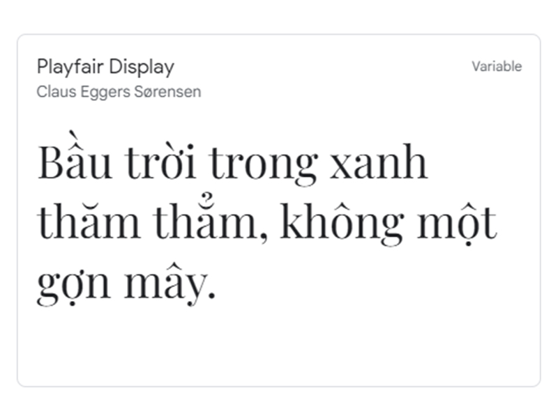 Font tiếng Việt đẹp - TOP 9 - Playfair Display