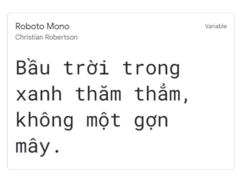 Font tiếng Việt đẹp - TOP 4 - Roboto Mono