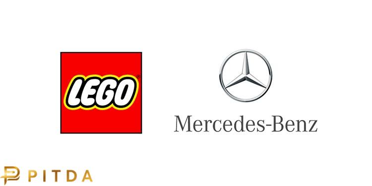 Biểu trưng của thương hiệu Lego và Mercedes.